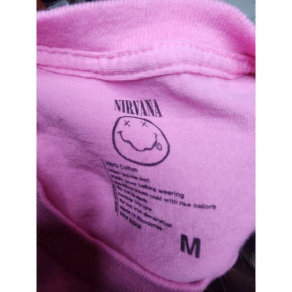 Nirvana In Utero Pink distressed Rock Band Tee Sz M - Picture 5 of 13